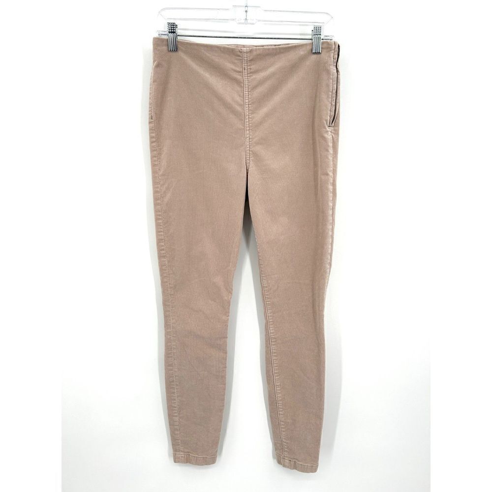 TORY BURCH Khaki Beige Tan Corduroy High Rise Side Zip Skinny Pants Size 29